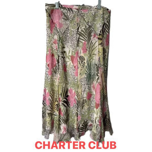 100% Silk Outer. Polyester Lining. Charter Club